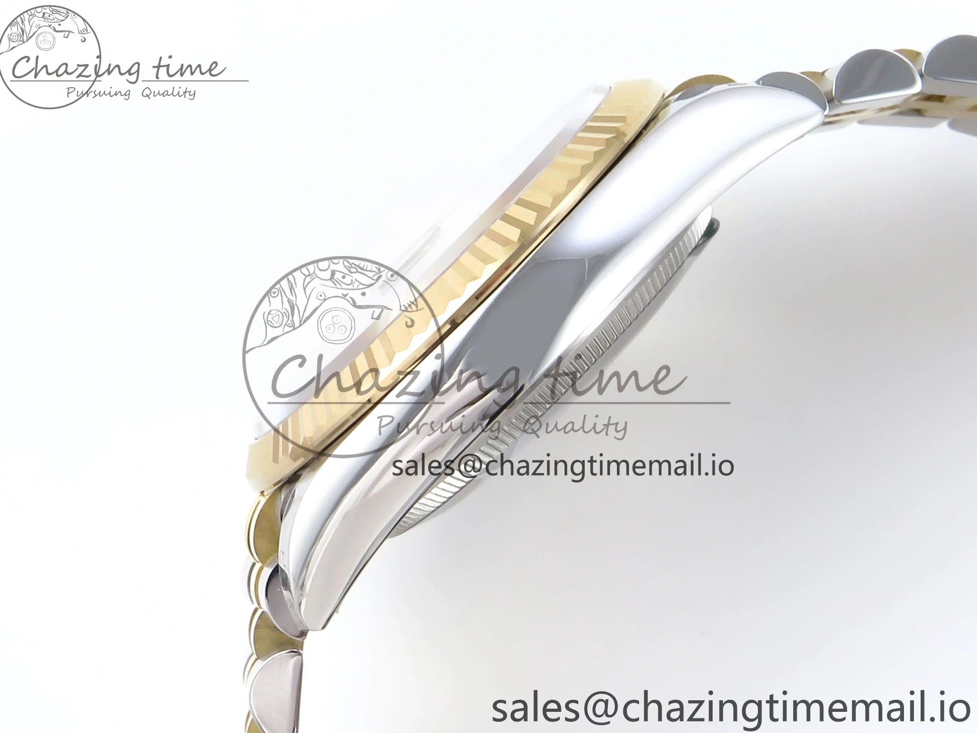 Best Stick YG 126233 EWEF SS on Textured Jubilee A3235 Bracelet 36 Marker YG Edition DateJust Dial 0510